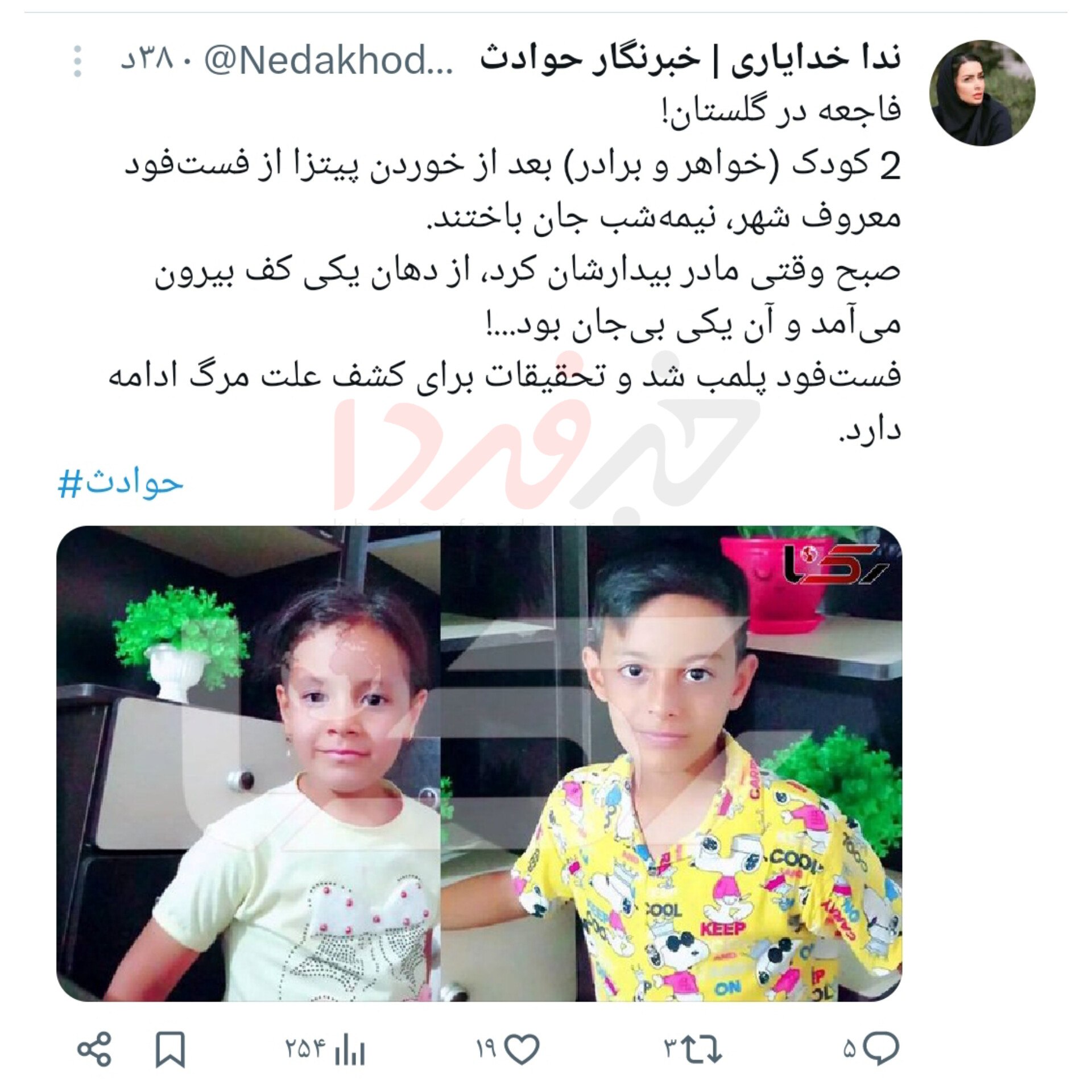 پیتزای سمی عامل مرگ دو کودک در گلستان شد | بازتاب امروز